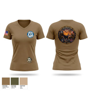 Womens Short Sleeve Vneck Shirt, 143rd RSG, Army, Teamtime, Team time, sublimation, custom sports apparel, team uniforms, spirit wear, spiritwear, sports uniforms, custom shirts, team store, custom team store, fundraiser sports, apparel fundraiser