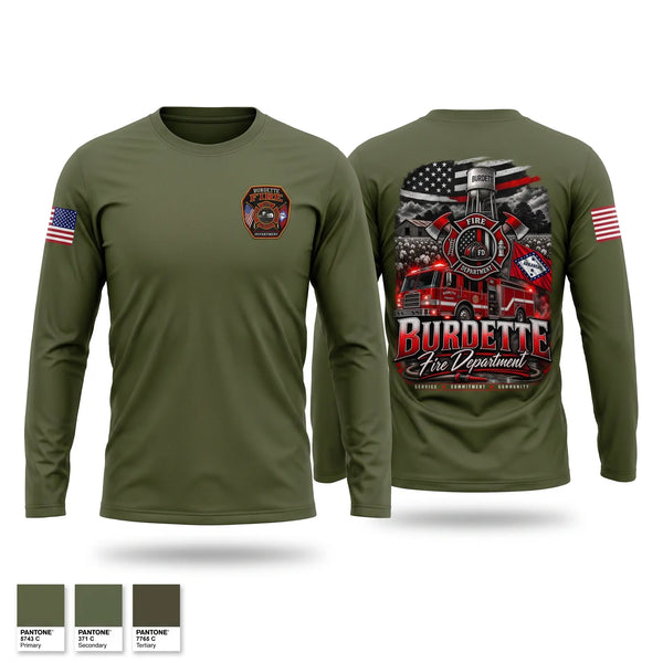 Long Sleeve Performance Shirt, Burdette Fire Department, Fire Department, Teamtime, Team time, sublimation, custom sports apparel, team uniforms, spirit wear, spiritwear, sports uniforms, custom shirts, team store, custom team store, fundraiser sports, apparel fundraiser