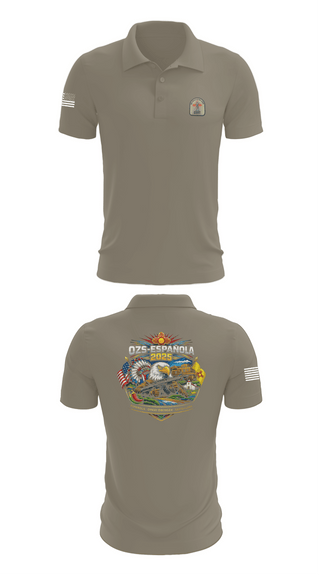 Short Sleeve Performance Polo, OZS-Española, National Guard, Teamtime, Team time, sublimation, custom sports apparel, team uniforms, spirit wear, spiritwear, sports uniforms, custom shirts, team store, custom team store, fundraiser sports, apparel fundraiser