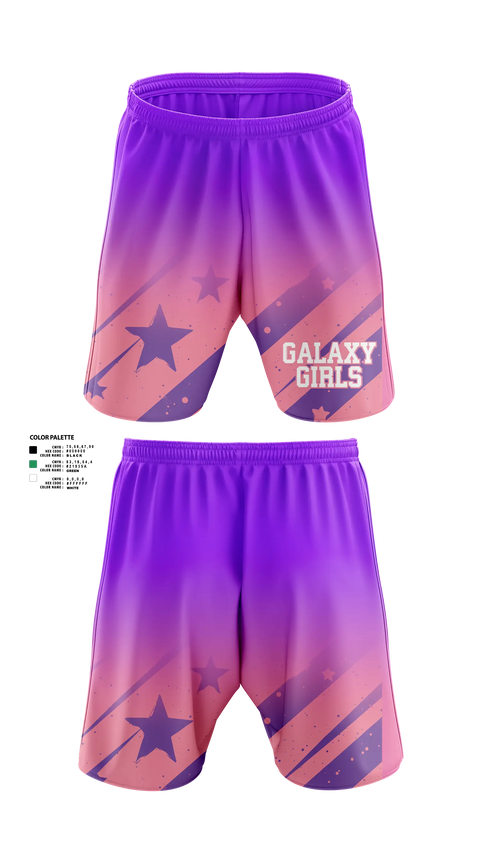 Athletic Shorts With Pockets, Galaxy Girls, Women's Soccer, Teamtime, Team time, sublimation, custom sports apparel, team uniforms, spirit wear, spiritwear, sports uniforms, custom shirts, team store, custom team store, fundraiser sports, apparel fundraiser
