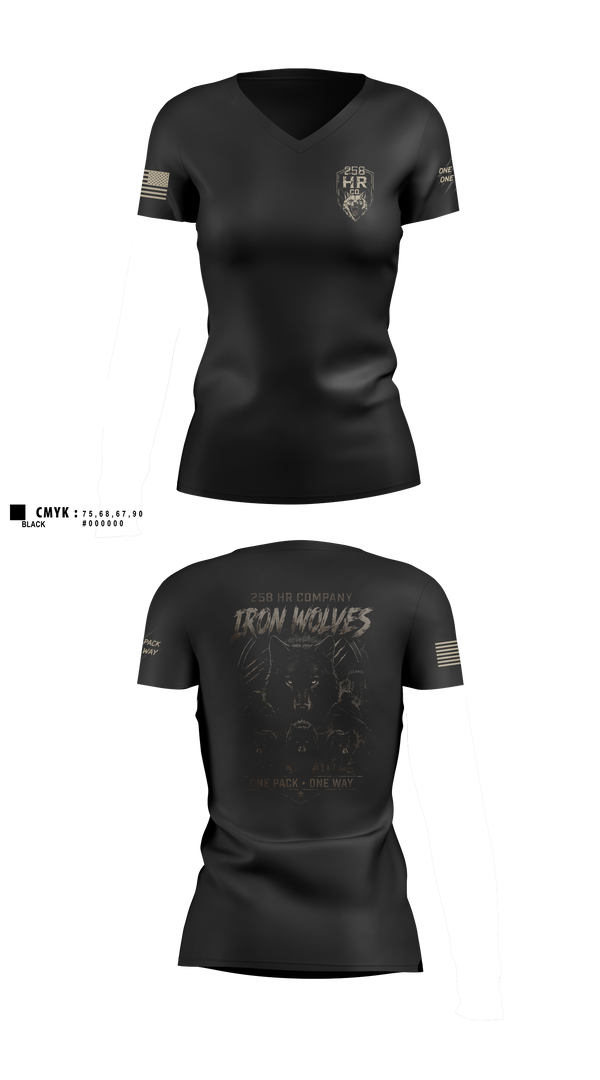 Womens Short Sleeve Vneck Shirt, 258th HR CO, Army, Teamtime, Team time, sublimation, custom sports apparel, team uniforms, spirit wear, spiritwear, sports uniforms, custom shirts, team store, custom team store, fundraiser sports, apparel fundraiser