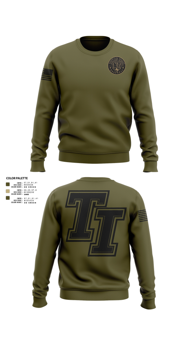 Crew Neck Sweatshirt, Texas Iron Baseball, Baseball, Teamtime, Team time, sublimation, custom sports apparel, team uniforms, spirit wear, spiritwear, sports uniforms, custom shirts, team store, custom team store, fundraiser sports, apparel fundraiser