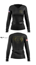 Dewey Beach Police K9 Women's Long Sleeve V-neck Shirt - 3