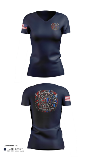 Womens Short Sleeve Vneck Shirt, Fruitdale Fire Department, Fire Department, Teamtime, Team time, sublimation, custom sports apparel, team uniforms, spirit wear, spiritwear, sports uniforms, custom shirts, team store, custom team store, fundraiser sports, apparel fundraiser