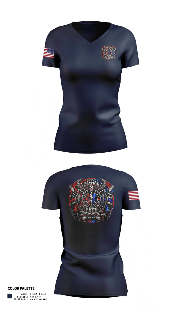 Fruitdale Fire Department Women's Short Sleeve V-neck Shirt - 21