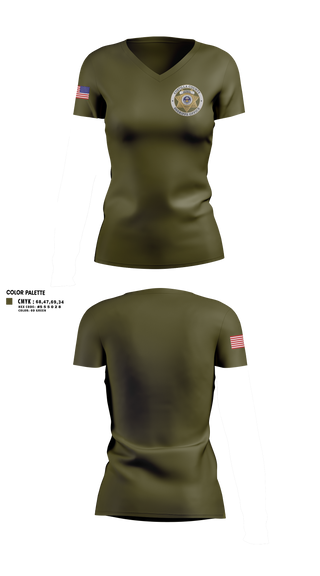 Womens Short Sleeve Vneck Shirt, Costilla County Sheriff's Office, Police, Teamtime, Team time, sublimation, custom sports apparel, team uniforms, spirit wear, spiritwear, sports uniforms, custom shirts, team store, custom team store, fundraiser sports, apparel fundraiser
