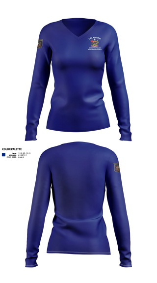 Womens Long Sleeve Vneck Shirt, Delaware State Fire Polic, Police, Teamtime, Team time, sublimation, custom sports apparel, team uniforms, spirit wear, spiritwear, sports uniforms, custom shirts, team store, custom team store, fundraiser sports, apparel fundraiser