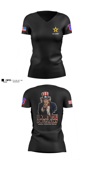 Womens Short Sleeve Vneck Shirt, Alaska Army Recruiting, Army, Teamtime, Team time, sublimation, custom sports apparel, team uniforms, spirit wear, spiritwear, sports uniforms, custom shirts, team store, custom team store, fundraiser sports, apparel fundraiser