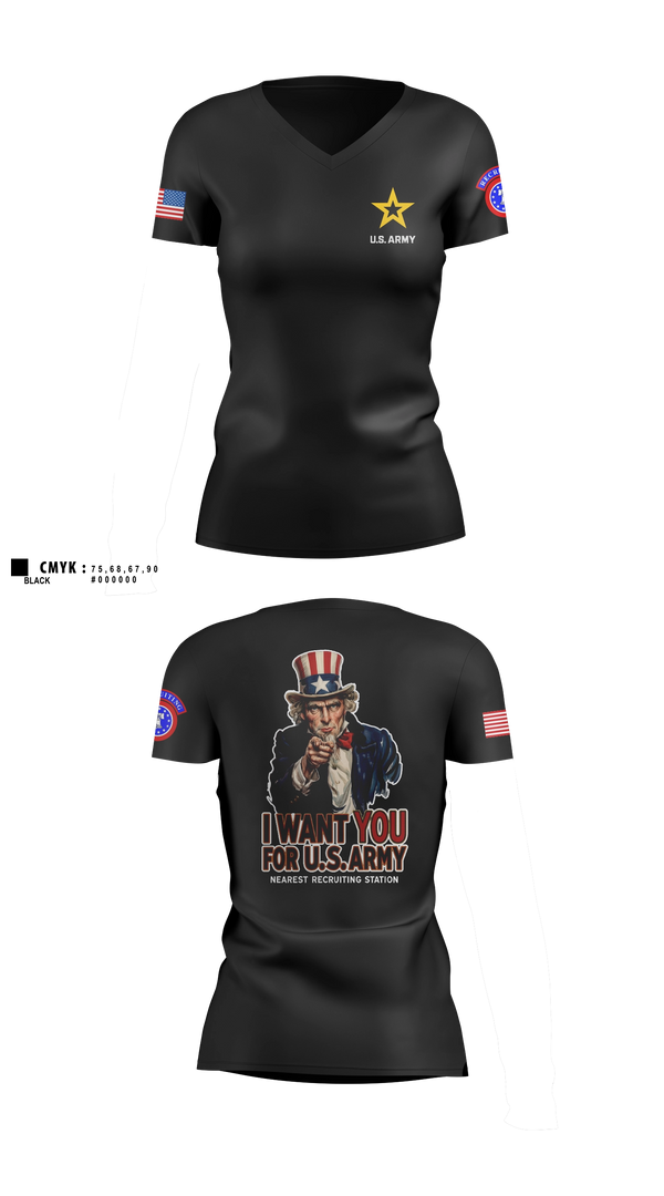 Womens Short Sleeve Vneck Shirt, Alaska Army Recruiting, Army, Teamtime, Team time, sublimation, custom sports apparel, team uniforms, spirit wear, spiritwear, sports uniforms, custom shirts, team store, custom team store, fundraiser sports, apparel fundraiser