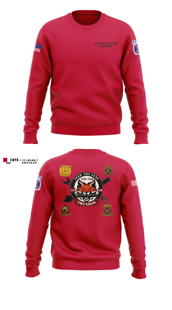 Crew Neck Sweatshirt, F FSB, 5-25 FAR, Army, Teamtime, Team time, sublimation, custom sports apparel, team uniforms, spirit wear, spiritwear, sports uniforms, custom shirts, team store, custom team store, fundraiser sports, apparel fundraiser