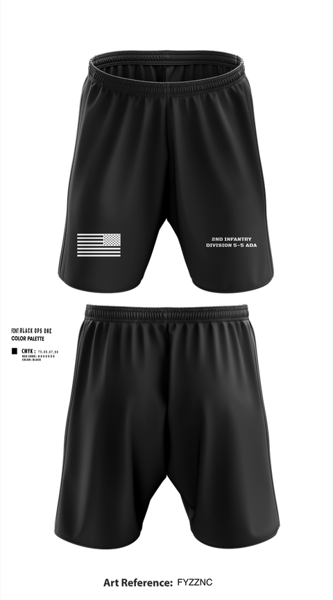 Athletic Shorts With Pockets, 2nd Infantry Division 5-5 ADA, , Teamtime, Team time, sublimation, custom sports apparel, team uniforms, spirit wear, spiritwear, sports uniforms, custom shirts, team store, custom team store, fundraiser sports, apparel fundraiser