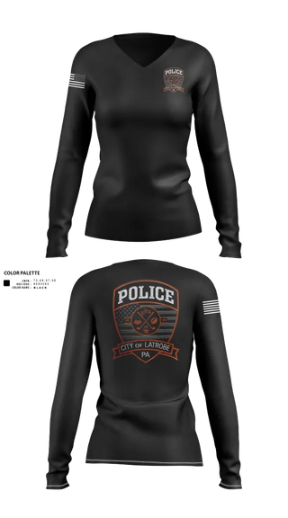 Womens Long Sleeve Vneck Shirt, City of Latrobe, Police, Teamtime, Team time, sublimation, custom sports apparel, team uniforms, spirit wear, spiritwear, sports uniforms, custom shirts, team store, custom team store, fundraiser sports, apparel fundraiser