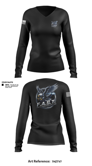 Womens Long Sleeve Vneck Shirt, Fugitive apprehension street team, Police, Teamtime, Team time, sublimation, custom sports apparel, team uniforms, spirit wear, spiritwear, sports uniforms, custom shirts, team store, custom team store, fundraiser sports, apparel fundraiser