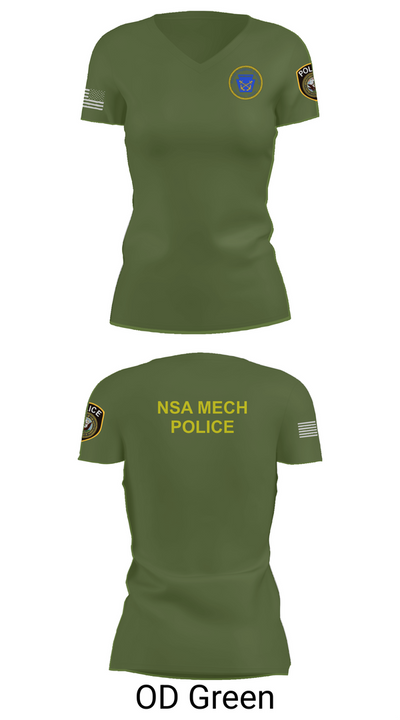 NSA Mechanicsburg 84971329 Women's Short Sleeve V-neck Shirt - 46
