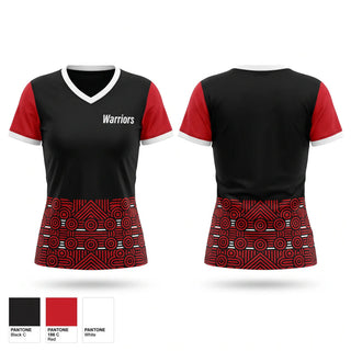 Womens Short Sleeve Vneck Shirt, Warriors, Swimming, Teamtime, Team time, sublimation, custom sports apparel, team uniforms, spirit wear, spiritwear, sports uniforms, custom shirts, team store, custom team store, fundraiser sports, apparel fundraiser