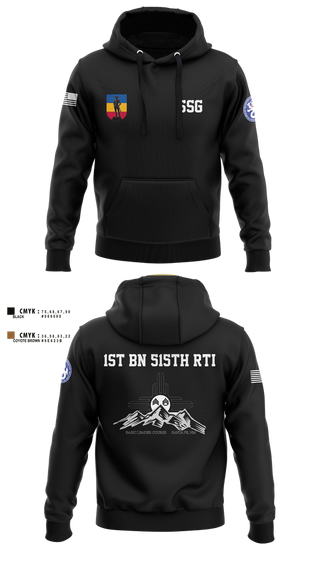 Hoodie, 1st BN 515th RTI, Army, Teamtime, Team time, sublimation, custom sports apparel, team uniforms, spirit wear, spiritwear, sports uniforms, custom shirts, team store, custom team store, fundraiser sports, apparel fundraiser