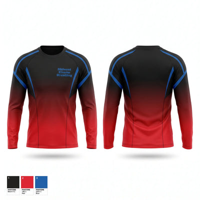 Midwest Xtreme Wrestling Long Sleeve Performance Shirt - 1