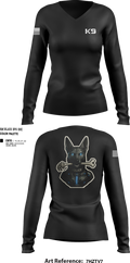 Willoughby K9 40647352 Women's Long Sleeve V-neck Shirt - 100
