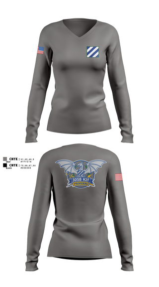 Womens Long Sleeve Vneck Shirt, 3DSB H2F, Army, Teamtime, Team time, sublimation, custom sports apparel, team uniforms, spirit wear, spiritwear, sports uniforms, custom shirts, team store, custom team store, fundraiser sports, apparel fundraiser
