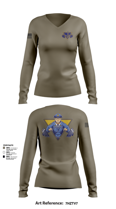 NJ State Police Women's Long Sleeve V-neck Shirt - 3