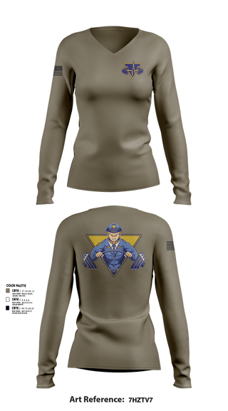 Womens Long Sleeve Vneck Shirt, NJ State Police, Police, Teamtime, Team time, sublimation, custom sports apparel, team uniforms, spirit wear, spiritwear, sports uniforms, custom shirts, team store, custom team store, fundraiser sports, apparel fundraiser