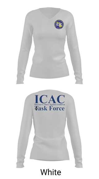 Womens Long Sleeve Vneck Shirt, Internet Crimes Against Children Task Force, Police, Teamtime, Team time, sublimation, custom sports apparel, team uniforms, spirit wear, spiritwear, sports uniforms, custom shirts, team store, custom team store, fundraiser sports, apparel fundraiser