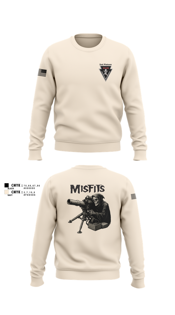 Crew Neck Sweatshirt, 2/11 killer troop, Army, Teamtime, Team time, sublimation, custom sports apparel, team uniforms, spirit wear, spiritwear, sports uniforms, custom shirts, team store, custom team store, fundraiser sports, apparel fundraiser