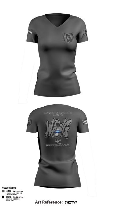 WeAllWeGot~Family First 22026589 Women's Short Sleeve V-neck Shirt - 23