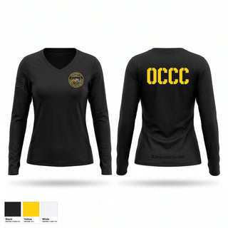 Womens Long Sleeve Vneck Shirt, OCCC, Police, Teamtime, Team time, sublimation, custom sports apparel, team uniforms, spirit wear, spiritwear, sports uniforms, custom shirts, team store, custom team store, fundraiser sports, apparel fundraiser