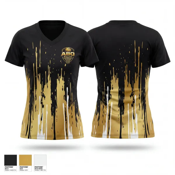 Womens Short Sleeve Vneck Shirt, ABO Elite, Men's Basketball, Teamtime, Team time, sublimation, custom sports apparel, team uniforms, spirit wear, spiritwear, sports uniforms, custom shirts, team store, custom team store, fundraiser sports, apparel fundraiser
