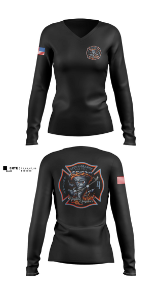 Womens Long Sleeve Vneck Shirt, Tour 4, Fire Department, Teamtime, Team time, sublimation, custom sports apparel, team uniforms, spirit wear, spiritwear, sports uniforms, custom shirts, team store, custom team store, fundraiser sports, apparel fundraiser