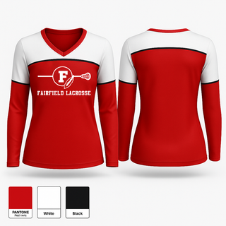 Womens Long Sleeve Vneck Shirt, team name, Women's Lacrosse, Teamtime, Team time, sublimation, custom sports apparel, team uniforms, spirit wear, spiritwear, sports uniforms, custom shirts, team store, custom team store, fundraiser sports, apparel fundraiser