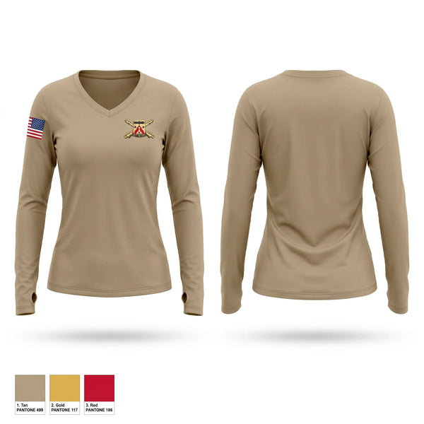 Womens Long Sleeve Vneck Shirt, 36th DIVARTY, National Guard, Teamtime, Team time, sublimation, custom sports apparel, team uniforms, spirit wear, spiritwear, sports uniforms, custom shirts, team store, custom team store, fundraiser sports, apparel fundraiser