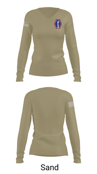 Womens Long Sleeve Vneck Shirt, 100 Battalion 442 Infantry, Army, Teamtime, Team time, sublimation, custom sports apparel, team uniforms, spirit wear, spiritwear, sports uniforms, custom shirts, team store, custom team store, fundraiser sports, apparel fundraiser