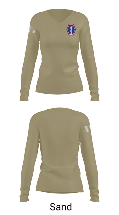 100 Battalion 442 Infantry 61089224 Women's Long Sleeve V-neck Shirt - 97