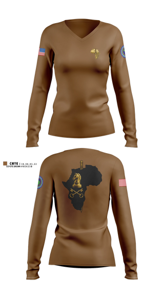 Womens Long Sleeve Vneck Shirt, ACJ2X, Army, Teamtime, Team time, sublimation, custom sports apparel, team uniforms, spirit wear, spiritwear, sports uniforms, custom shirts, team store, custom team store, fundraiser sports, apparel fundraiser