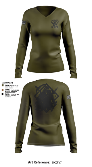 Womens Long Sleeve Vneck Shirt, , National Guard, Teamtime, Team time, sublimation, custom sports apparel, team uniforms, spirit wear, spiritwear, sports uniforms, custom shirts, team store, custom team store, fundraiser sports, apparel fundraiser