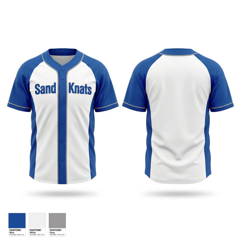 Full Button Baseball Jersey, Sand Knats, Baseball, Teamtime, Team time, sublimation, custom sports apparel, team uniforms, spirit wear, spiritwear, sports uniforms, custom shirts, team store, custom team store, fundraiser sports, apparel fundraiser