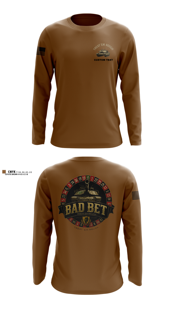 Long Sleeve Performance Shirt, BadBet Company, 2-12CAV, Army, Teamtime, Team time, sublimation, custom sports apparel, team uniforms, spirit wear, spiritwear, sports uniforms, custom shirts, team store, custom team store, fundraiser sports, apparel fundraiser