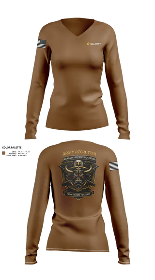 Womens Long Sleeve Vneck Shirt, Recruiter, Army, Teamtime, Team time, sublimation, custom sports apparel, team uniforms, spirit wear, spiritwear, sports uniforms, custom shirts, team store, custom team store, fundraiser sports, apparel fundraiser