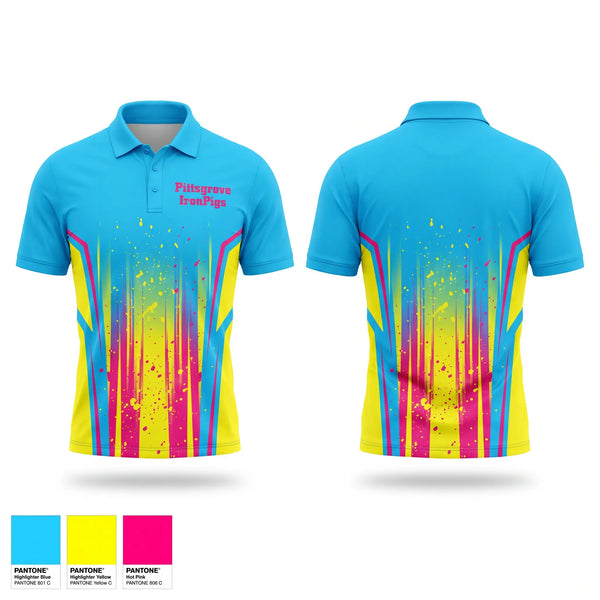 Short Sleeve Performance Polo, Pittsgrove IronPigs, Baseball, Teamtime, Team time, sublimation, custom sports apparel, team uniforms, spirit wear, spiritwear, sports uniforms, custom shirts, team store, custom team store, fundraiser sports, apparel fundraiser