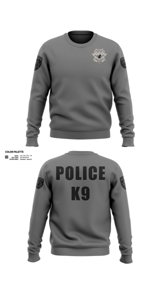 Crew Neck Sweatshirt, K9, Police, Teamtime, Team time, sublimation, custom sports apparel, team uniforms, spirit wear, spiritwear, sports uniforms, custom shirts, team store, custom team store, fundraiser sports, apparel fundraiser