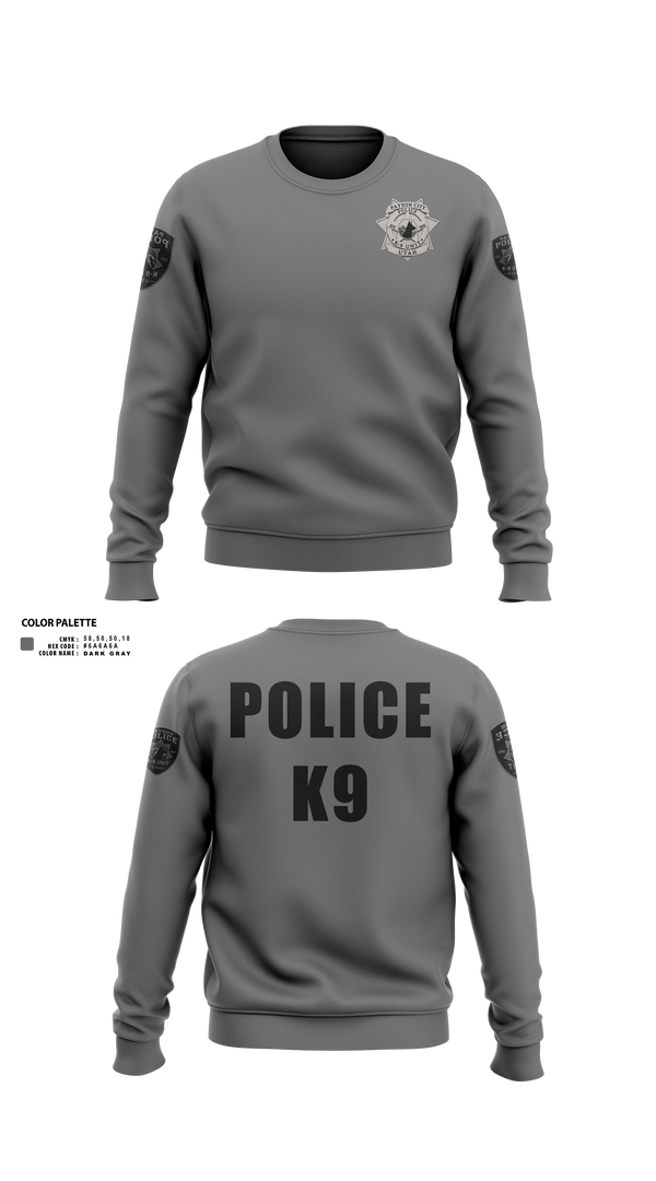 Crew Neck Sweatshirt, K9, Police, Teamtime, Team time, sublimation, custom sports apparel, team uniforms, spirit wear, spiritwear, sports uniforms, custom shirts, team store, custom team store, fundraiser sports, apparel fundraiser