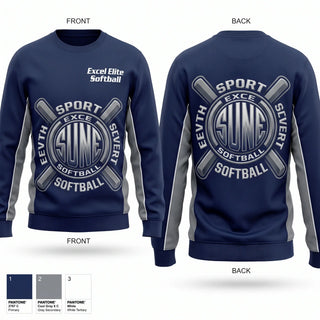 Crew Neck Sweatshirt, Excel Elite Softball, Softball, Teamtime, Team time, sublimation, custom sports apparel, team uniforms, spirit wear, spiritwear, sports uniforms, custom shirts, team store, custom team store, fundraiser sports, apparel fundraiser