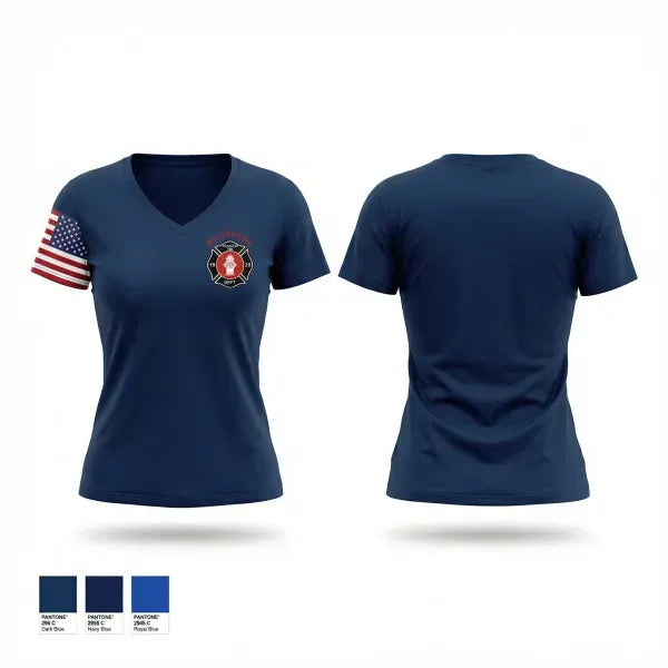 McGregor Volunteer Fire Department 50237717 Women's Short Sleeve V-neck Shirt - 1