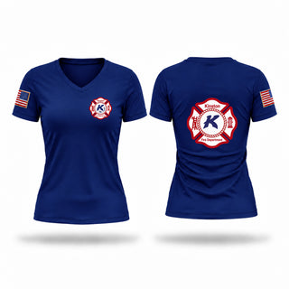 Womens Short Sleeve Vneck Shirt, Kinston fire department, Fire Department, Teamtime, Team time, sublimation, custom sports apparel, team uniforms, spirit wear, spiritwear, sports uniforms, custom shirts, team store, custom team store, fundraiser sports, apparel fundraiser