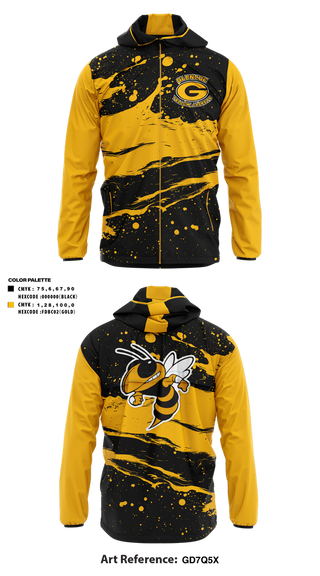Windbreaker, Glencoe yellow jackets, , Teamtime, Team time, sublimation, custom sports apparel, team uniforms, spirit wear, spiritwear, sports uniforms, custom shirts, team store, custom team store, fundraiser sports, apparel fundraiser