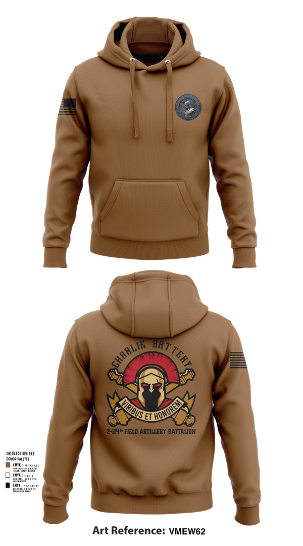 Hoodie, Charlie Battery 2-114th FA, , Teamtime, Team time, sublimation, custom sports apparel, team uniforms, spirit wear, spiritwear, sports uniforms, custom shirts, team store, custom team store, fundraiser sports, apparel fundraiser
