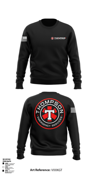 Crew Neck Sweatshirt, Thompson EMS, Fire Department, Teamtime, Team time, sublimation, custom sports apparel, team uniforms, spirit wear, spiritwear, sports uniforms, custom shirts, team store, custom team store, fundraiser sports, apparel fundraiser
