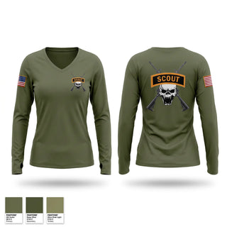 Womens Long Sleeve Vneck Shirt, SCOUTS, Marines, Teamtime, Team time, sublimation, custom sports apparel, team uniforms, spirit wear, spiritwear, sports uniforms, custom shirts, team store, custom team store, fundraiser sports, apparel fundraiser